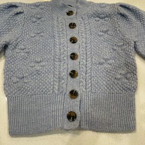 Who What Wear Light Blue Chunky Cable Button Cardigan